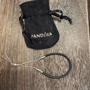 Pandora Leather Bracelet with Silver Details